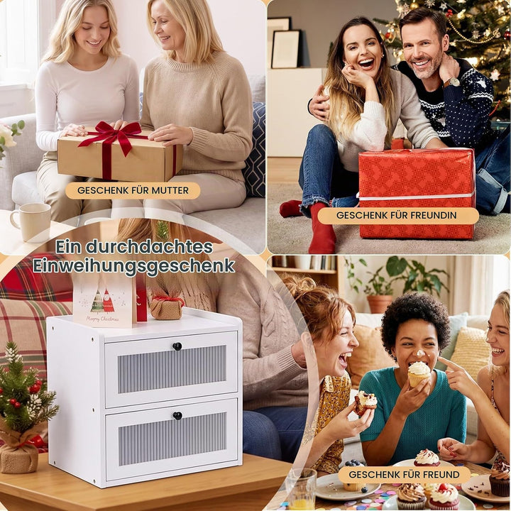 Brotkasten Holz, 2 Etagen Gross Brotbox mit Belüftungsloch, Längere Frische &amp; Einfache Pflege, Küche