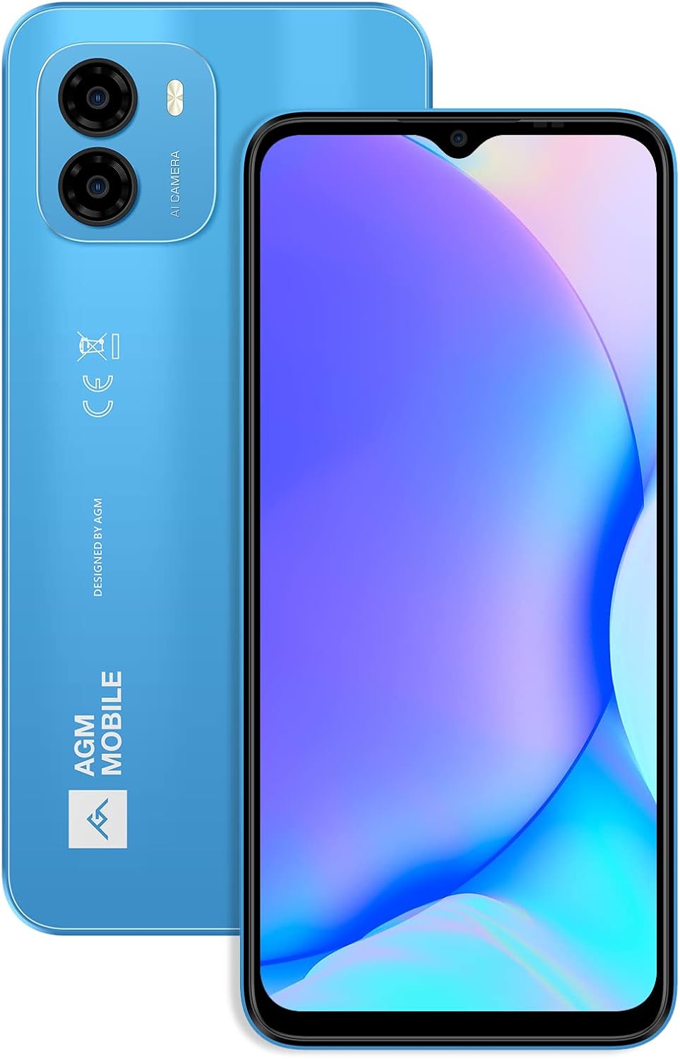 AGM Note N1 Smartphone [2023], Android 13 Smartphone ohne Vertrag, 8 GB+128 GB, Dual 50MP Kamera, 6,