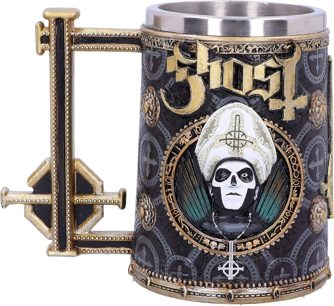 Nemesis Now Iron Tankard Merchandise Ghost Papa Emeritus Iii Meliora Gold, Ghost Papa Emeritus Iii M