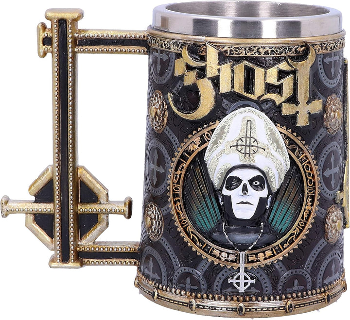 Nemesis Now Iron Tankard Merchandise Ghost Papa Emeritus Iii Meliora Gold, Ghost Papa Emeritus Iii M