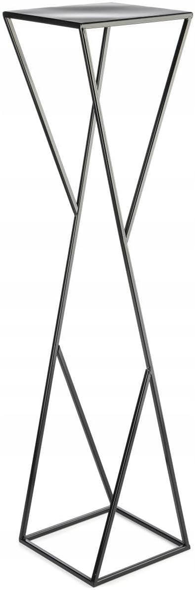 HowHomely Blumenständer Metall 100 x 24 cm - Solider und Minimalistischer Blumenhocker - Schwarz Pfl