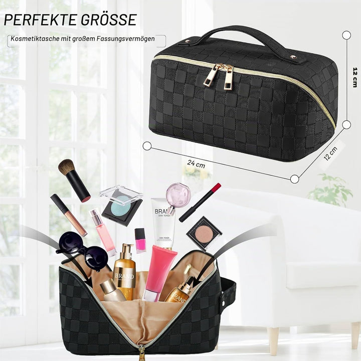Reise Kosmetiktasche Damen mit Grossem,Tragbare Reise Make Up Tasche,Wasserdichter Schminktasche kul