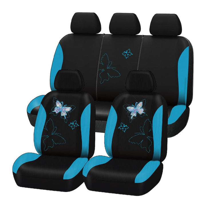 Flying Banner Maschen Schmetterling Universal für Auto Sitzbezüge Seitenairbags Kompatibel (Minzblau