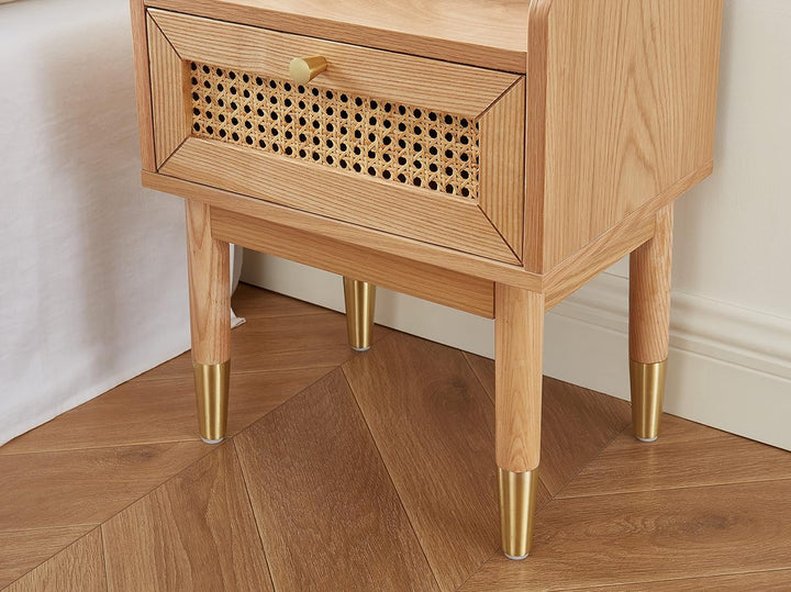 BAÏTA Nachttisch Léon, MDF, Eichenfurnier, buchenholz, L40cm
