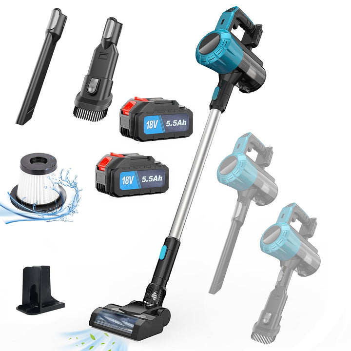 Akku Staubsauger mit Tierhaardüse, für Makita 18V 2X 5.5AH Akku,3-in-1 Kabelloser Akkustaubsauger, 0