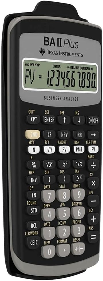 Texas Instruments BAII Plus Erweiterter Finanztaschenrechner Einzeln, Einzeln