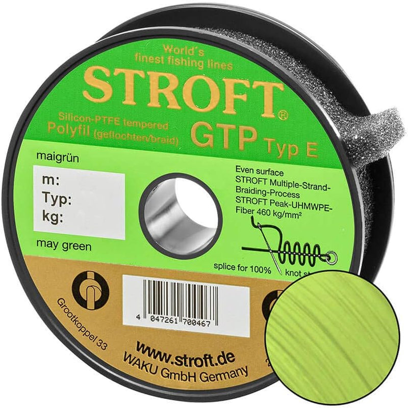 WAKU Stroft Schnur GTP Typ E geflochten maigrün 150m Typ E2 5,75kg, Typ E2 5,75kg