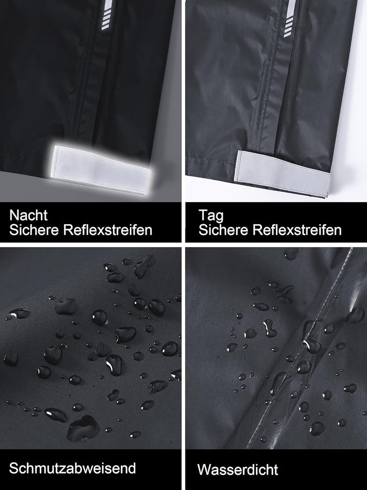 YuKaiChen Herren Regenhose, wasserdichte Überziehhose mit Transportbeutel, Atmungsaktive Outdoor Hos