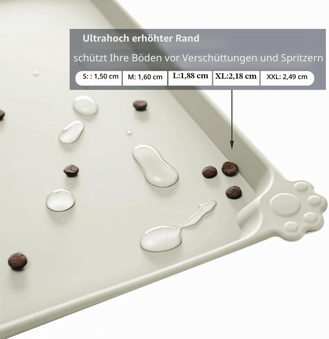 Reopet Hunde- und Katzennapfmatte, wasserdichtes, rutschfestes Silikon, Haustierfuttermatte 71 x 45