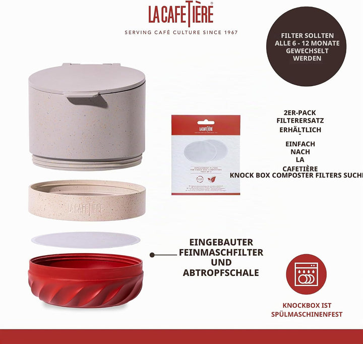 La Cafetière Renew Composter and Coffee Knockbox, 75ml Espresso Dump Bin für Kaffeesatz mit Abnehmba