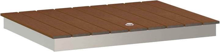vidaXL Garten Boden Dusche WPC und Edelstahl 201 Braun, mit Fusstaster, 4 m Wasserhöheneinstellung,