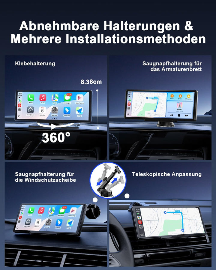 Avylet 8,1 Zoll Wireless Carplay Display für Android Auto&Apple Carplay, Tragbares IPS Touch Bildsch