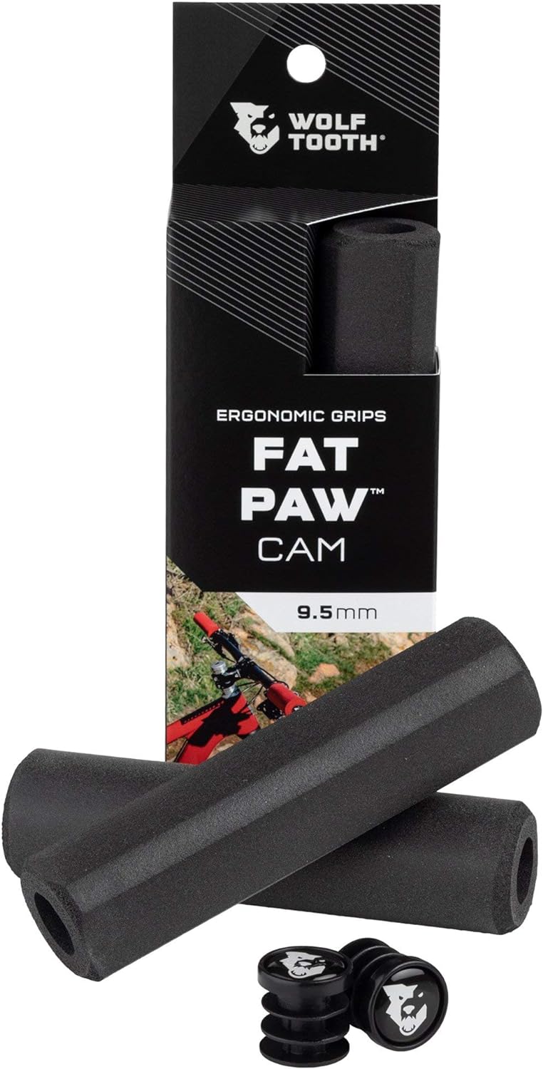 Wolf Tooth Silicone Mountain Bike Grips: Fat Paw Cam Schwarz, Schwarz