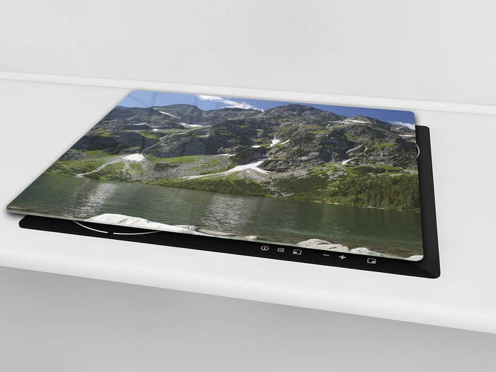 Küchenbrett aus Hartglas und Kochplattenabdeckung SINGLE mit 60 x 52 cm und DOUBLE - zwei Bretter mi