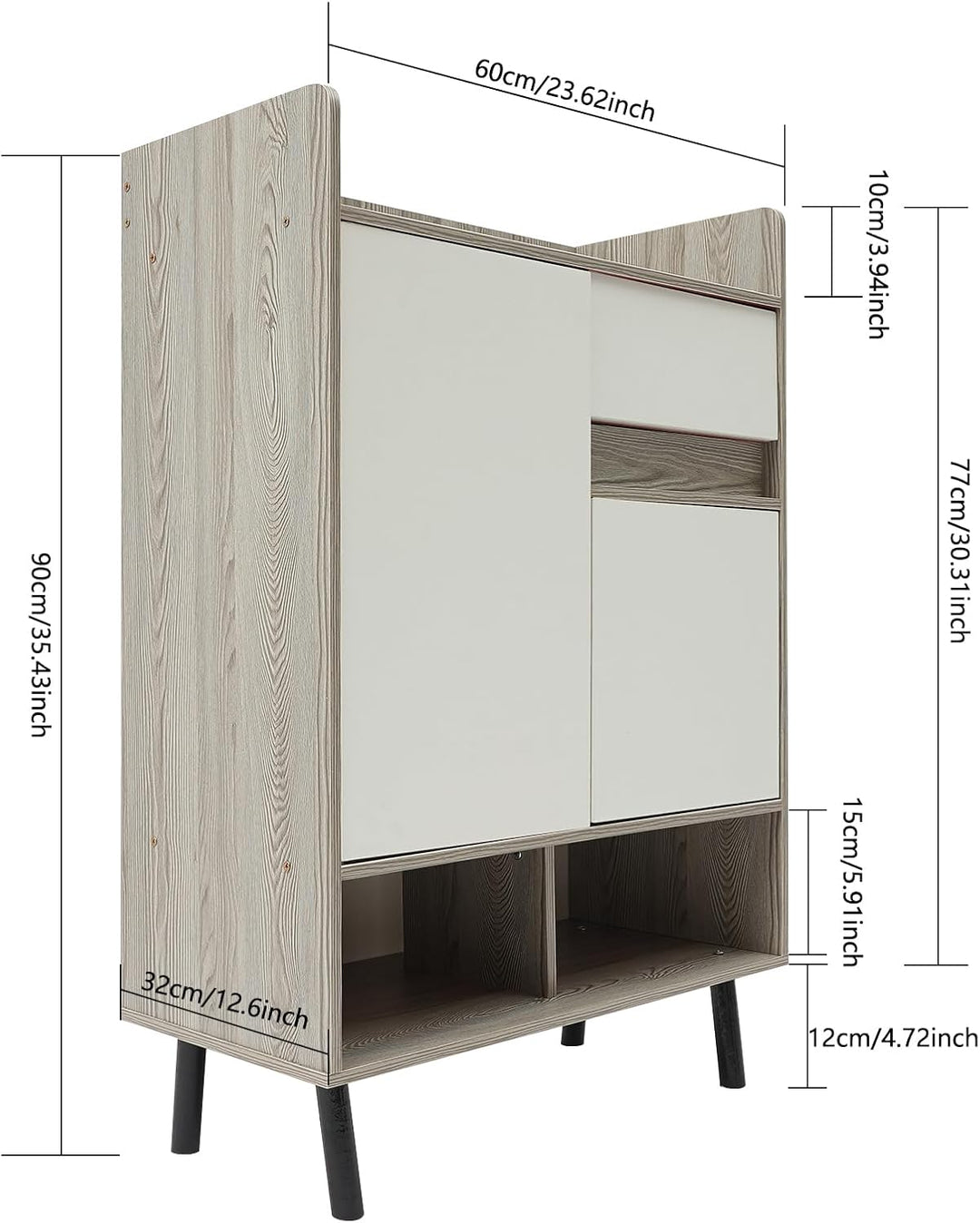 Schuhschrank Mit Türen Freistehender Schuhkommode Schuhkipper Flurschrank Schuhkipepr Aus Holz Mit S
