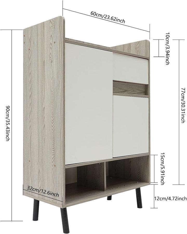 Schuhschrank Mit Türen Freistehender Schuhkommode Schuhkipper Flurschrank Schuhkipepr Aus Holz Mit S