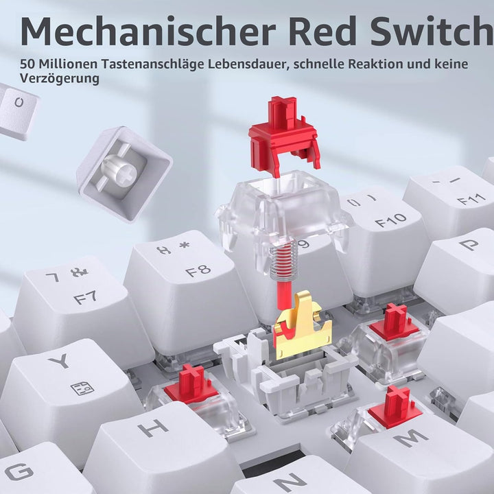 TMKB Mechanische Gaming Tastatur, T68se 60% Prozent Tastatur mit USB Kabel, Anti Ghosting QWERTY Lay