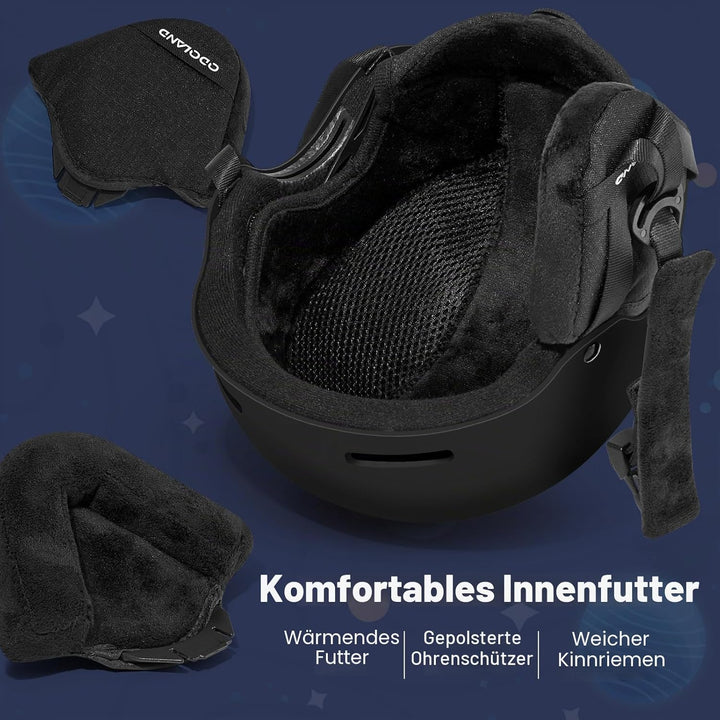 Odoland Kinder Skihelm und Skibrille Set, Snowboardhelm für Jungen und Mädchen, Verstellbar Schneehe