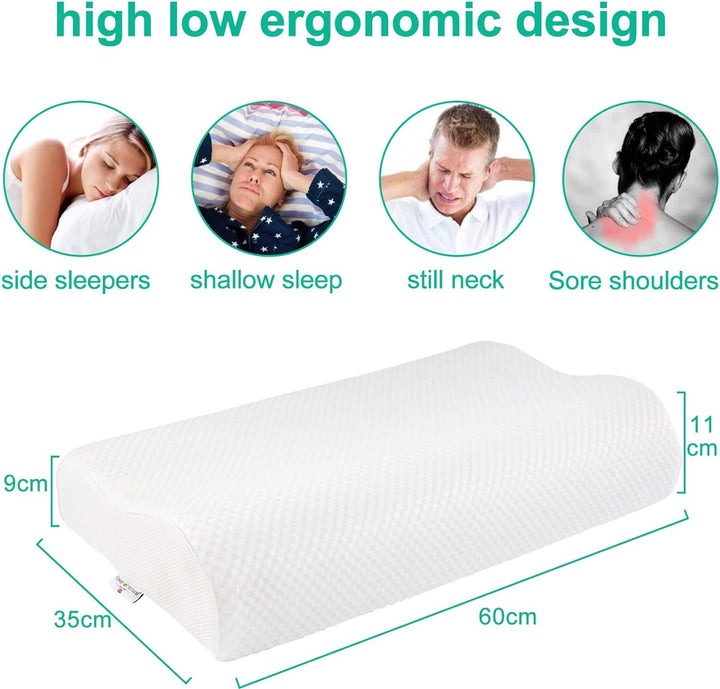 Fityou Memory Foam Kopfkissen, Nackenstützkissen Sandwich Kissen Ergonomisches Schlafkissen Abnehmba