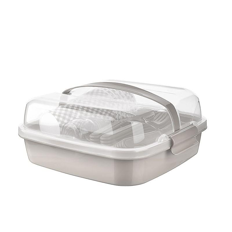 Picknick Set 6 Personen | BPA Freies Gesundes Plastik | Plastikbesteck Gabel, Messer, Löffel, Teller