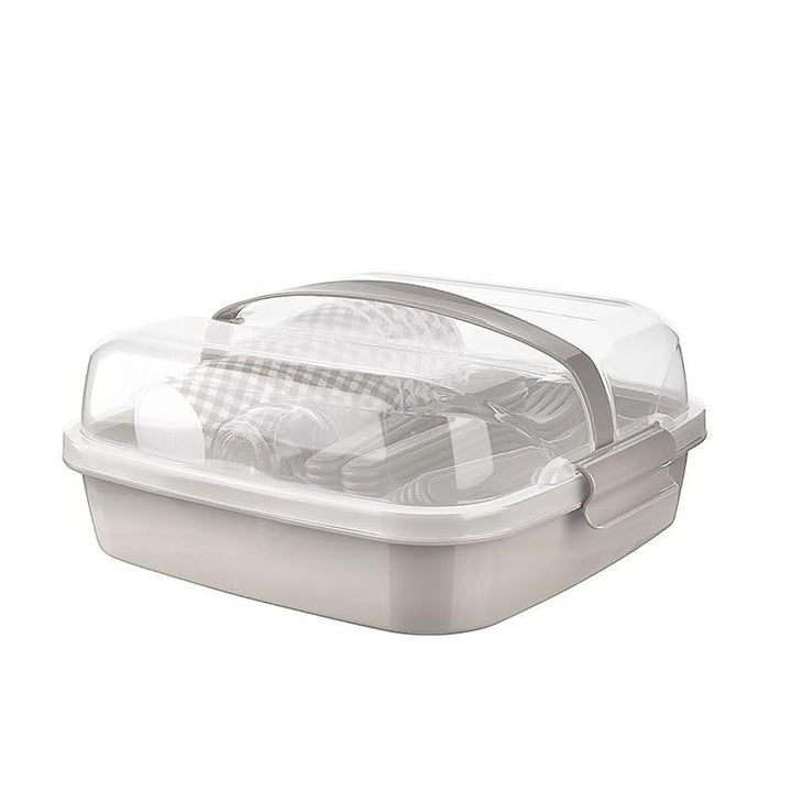 Picknick Set 6 Personen | BPA Freies Gesundes Plastik | Plastikbesteck Gabel, Messer, Löffel, Teller