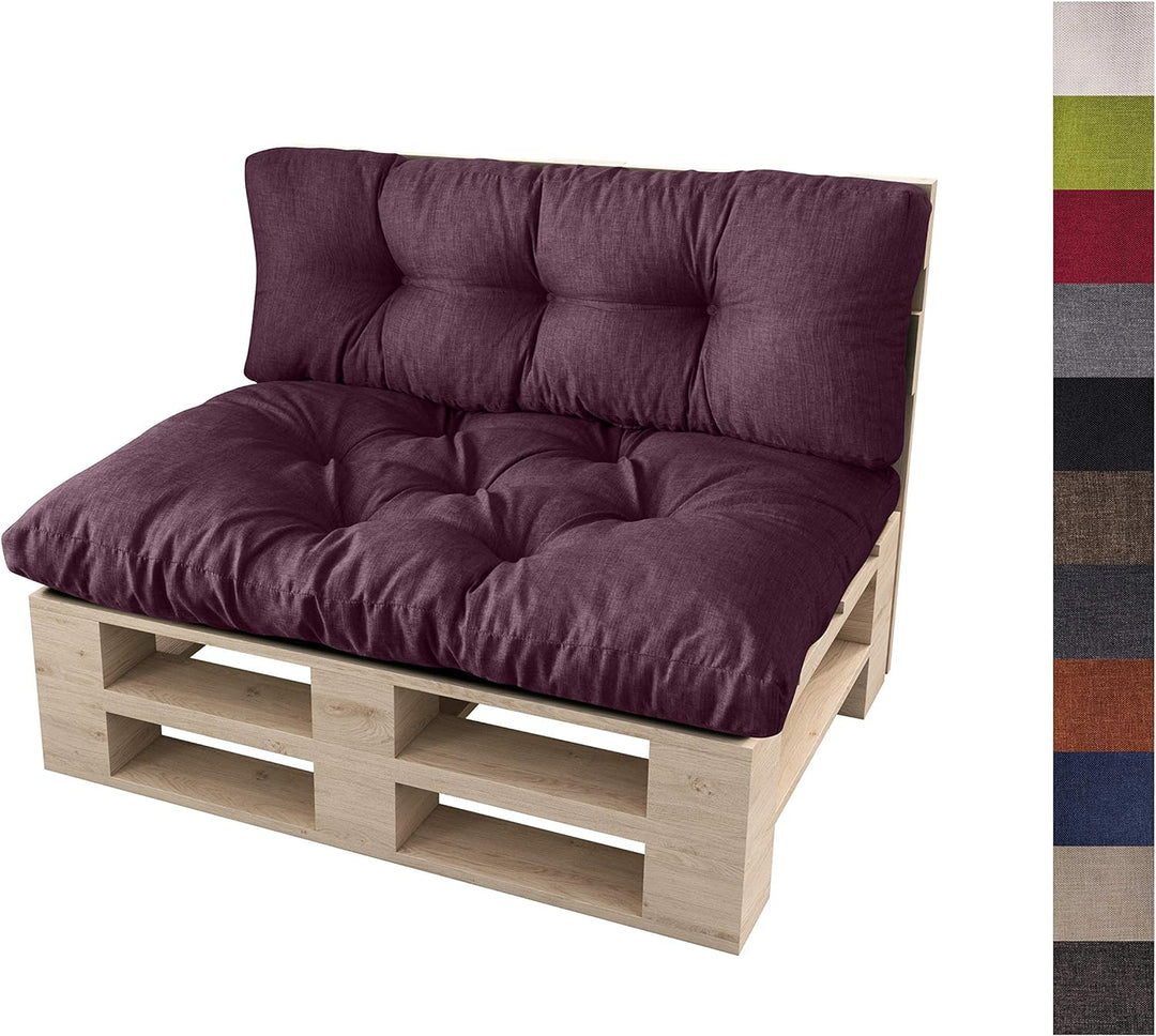 sunnypillow Palettenkissen Auflage Set für Europaletten Indoor und Outdoor Palettenpolster Palettens