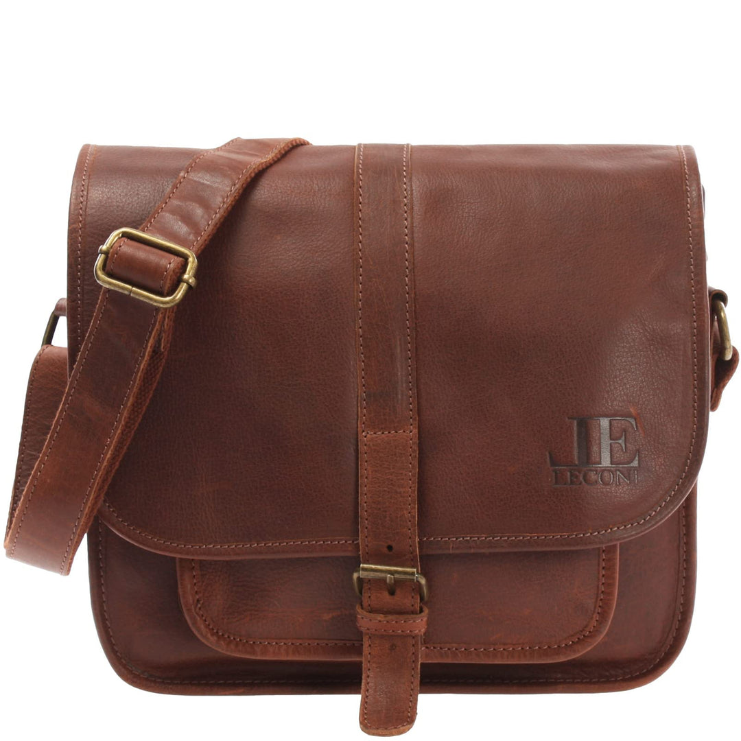 LECONI Umhängetasche Schultertasche für Damen Freizeittasche aus Büffelleder Damentasche Ledertasche