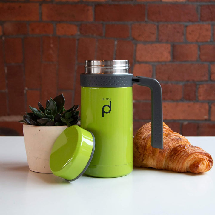 DrinkPod Pioneer auslaufsichere Vakuum-Isolierflasche, Thermostasse, Fläschchen, Edelstahl, 0,45 Lit