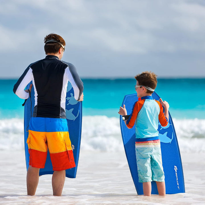 RELAX4LIFE Schwimmbrett tragbar, Schwimmboard mit Halteleine, Rutschfestes Surfbrett für Kinder &amp; Er