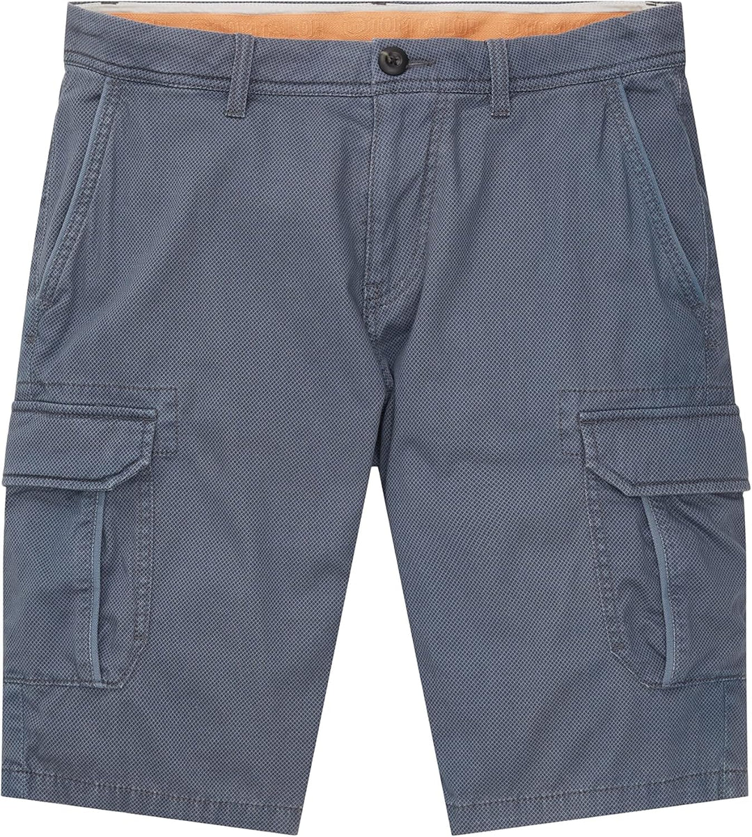 TOM TAILOR Herren Cargo Bermuda Shorts, 29 31272 - Blueish Grey Diamond Structure
