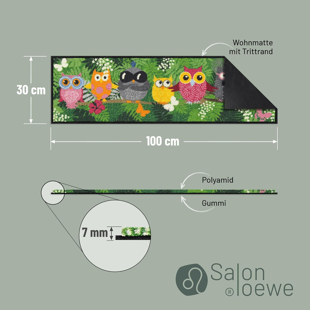 Salonloewe Fussmatte Dschungeleulen 030x100 Minimatte