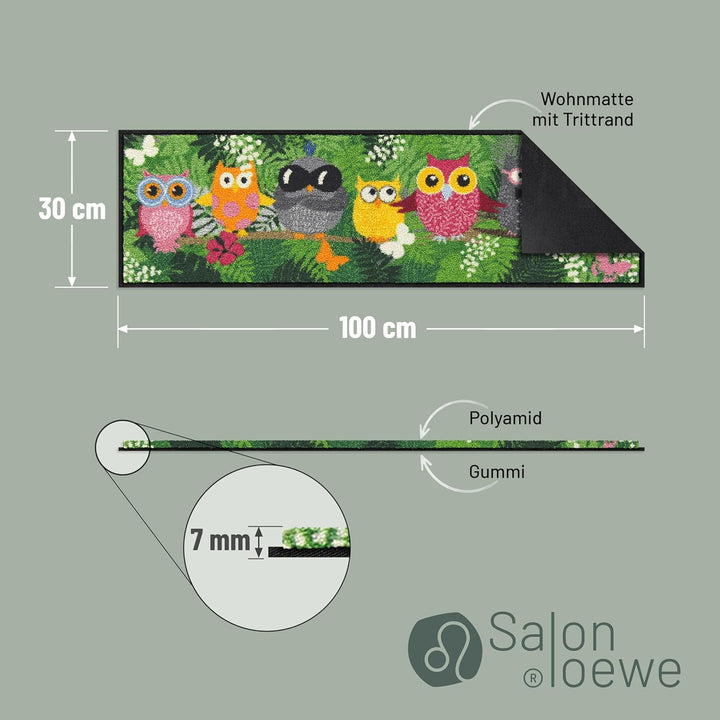 Salonloewe Fussmatte Dschungeleulen 030x100 Minimatte