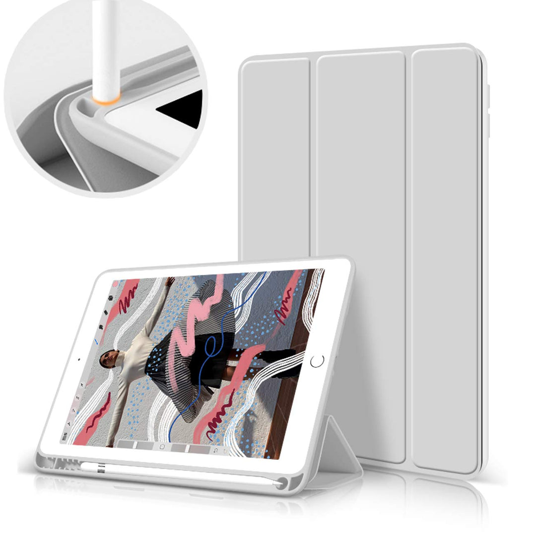 aoub Neues iPad (2019 7. Generation / 2020 8. Generation/2021 9. Generation) 10,2" Hülle mit Stiftha