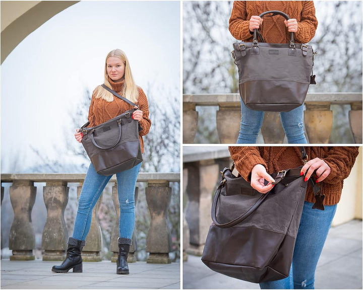 LECONI XL Shopper für Damen kleiner Weekender Beuteltasche grosse Frauen Schultertasche Wickeltasche