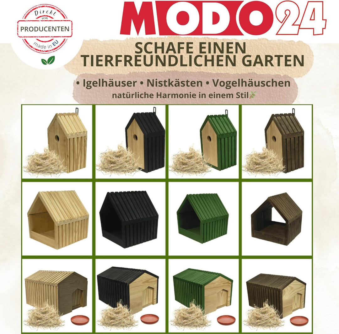 Meisen Nistkasten aus FSC® Holz mit 2,8 cm Einflugloch und mit Heu, Vogelhaus Blaumeisen &amp; Kleinvöge