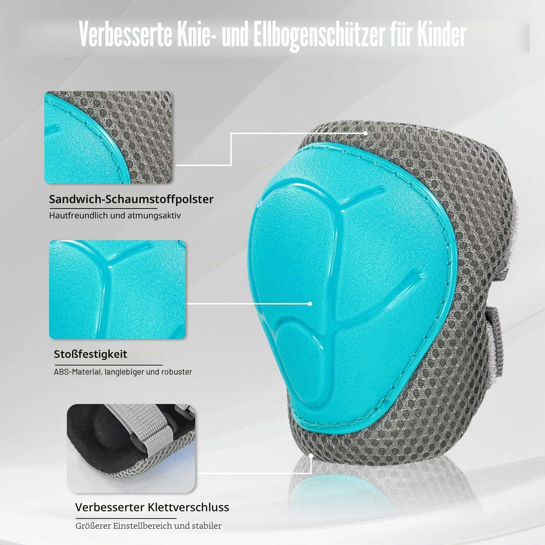 LANOVAGEAR Knieschoner Kinder 2-16 Jahre Schoner Inliner Kinder - Skate Protektoren Set-6er - Kniesc
