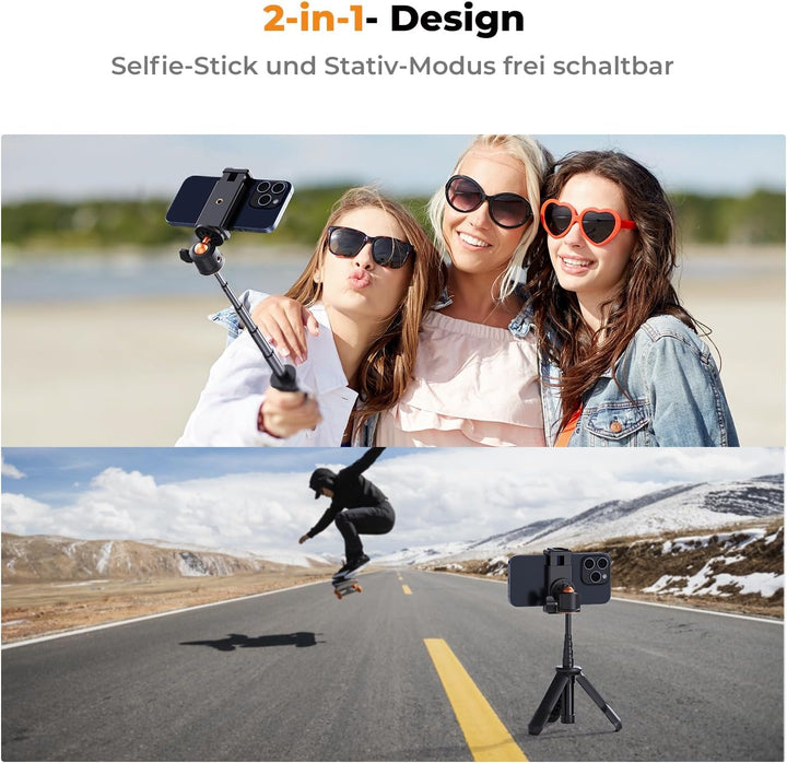 Mini Stativ,K&F Concept MS09 Selfie Stick Tischstativ,Desktop Vlogging-Stativ mit 360° Kugelkopf,Han