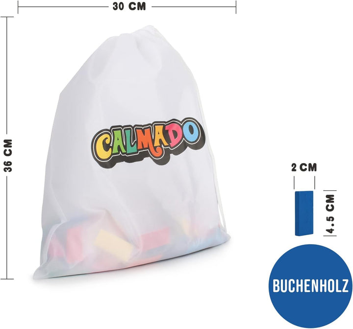 Calmado - Domino Spiel 450 teilig Dominosteine aus Holz, Spielzeug ab 3 Jahre - Bausätze für Kinder