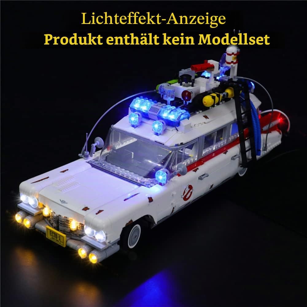 GEAMENT LED Licht-Set Kompatibel mit Lego Ghostbusters Ecto-1 - Beleuchtungsset für Creator 10274 Ba