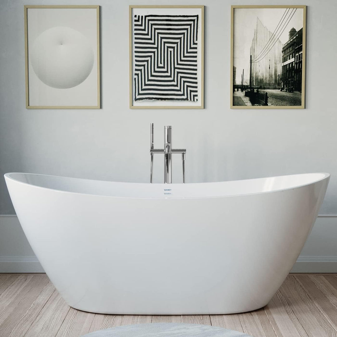 DURAVIT Freistehende Badewanne aus Acryl Standbadewanne DuraBerk in Weiss 170x70 cm Füllmenge: 202 l