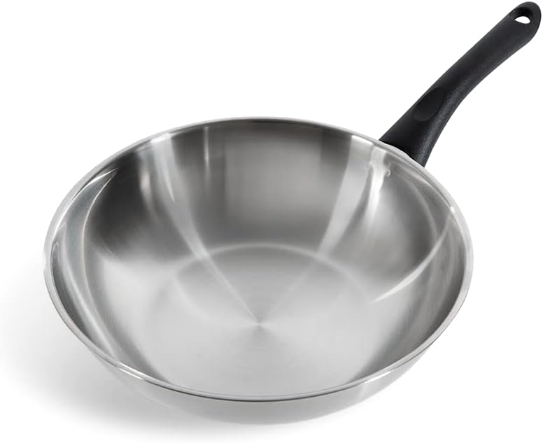 BK Cookware Bold Edelstahl-Wokpfanne, 28 cm, induktionsgeeignet, satiniert, Stay Cool-Griff, spülmas