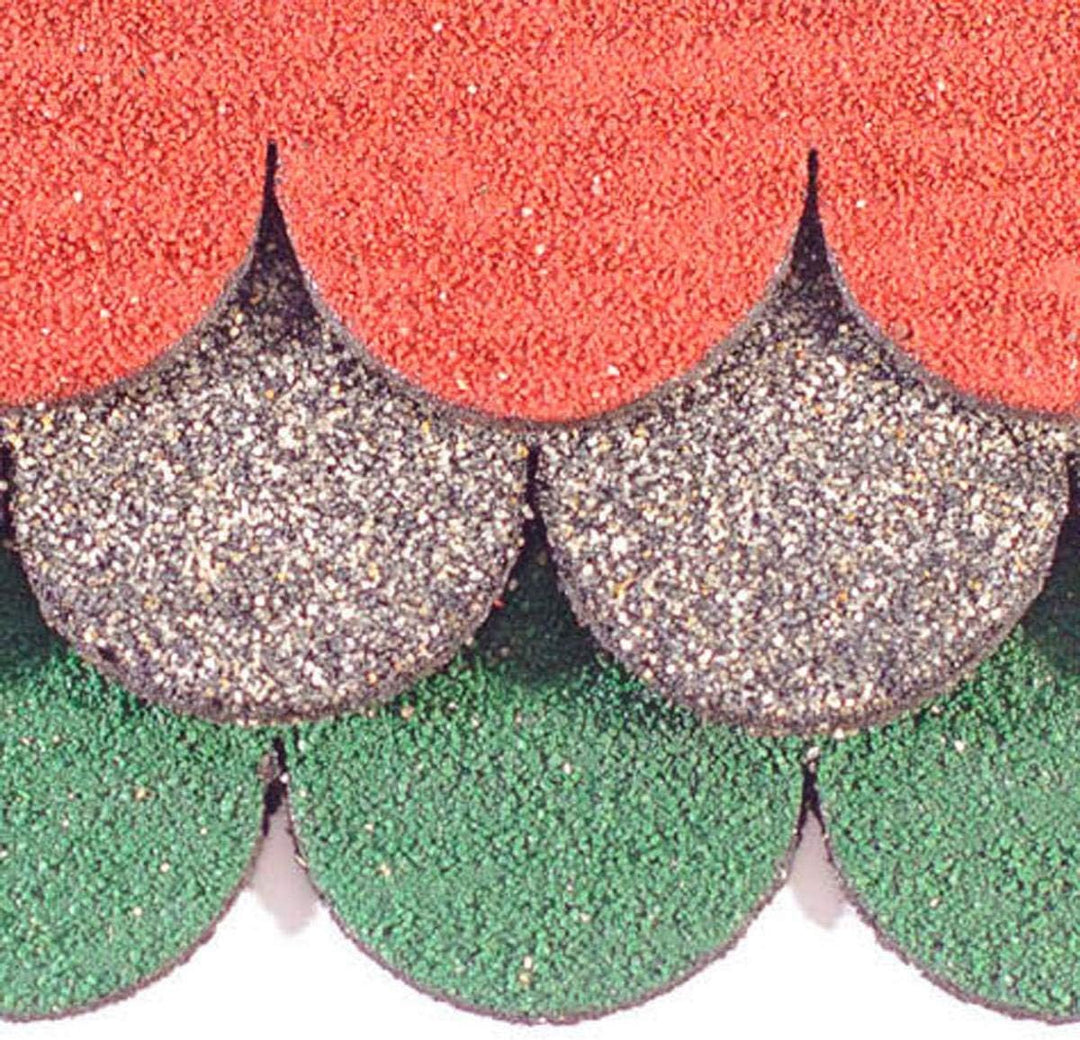 Mini Dachschindeln Rund (41 mm) 3 Sets - Grau 60 Streifen+3 Firststreifen 1,05 m² hergestellt in der