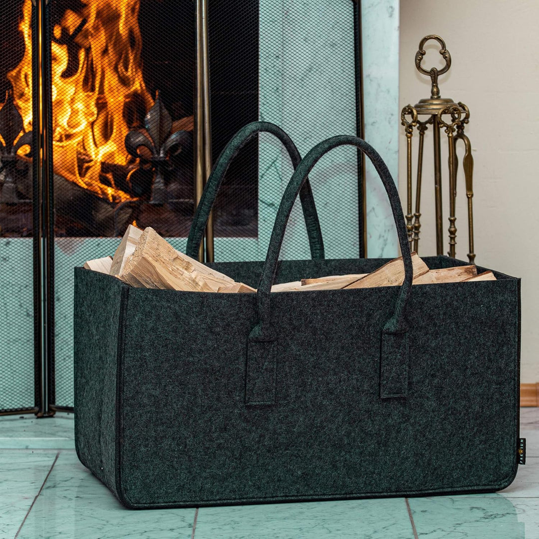 Rubberneck Allzweckfilztasche XXL mit Tragegriffen aus Filz für Holz, Zeitungen, Kaminholz, 61 x 32