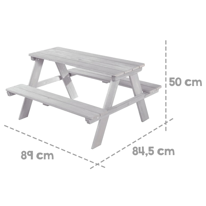 roba Kinder Outdoor+ Sitzgruppe - Picknick for 4 - Garten Sitzgarnitur aus wetterfestem Massivholz -