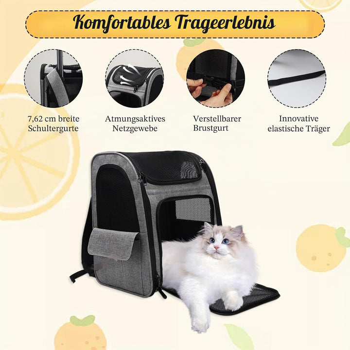 Rucksack für Katzen und Katzen, mit Rädern, für Hunde und Katzen bis zu 15 kg, ideal für Spaziergäng
