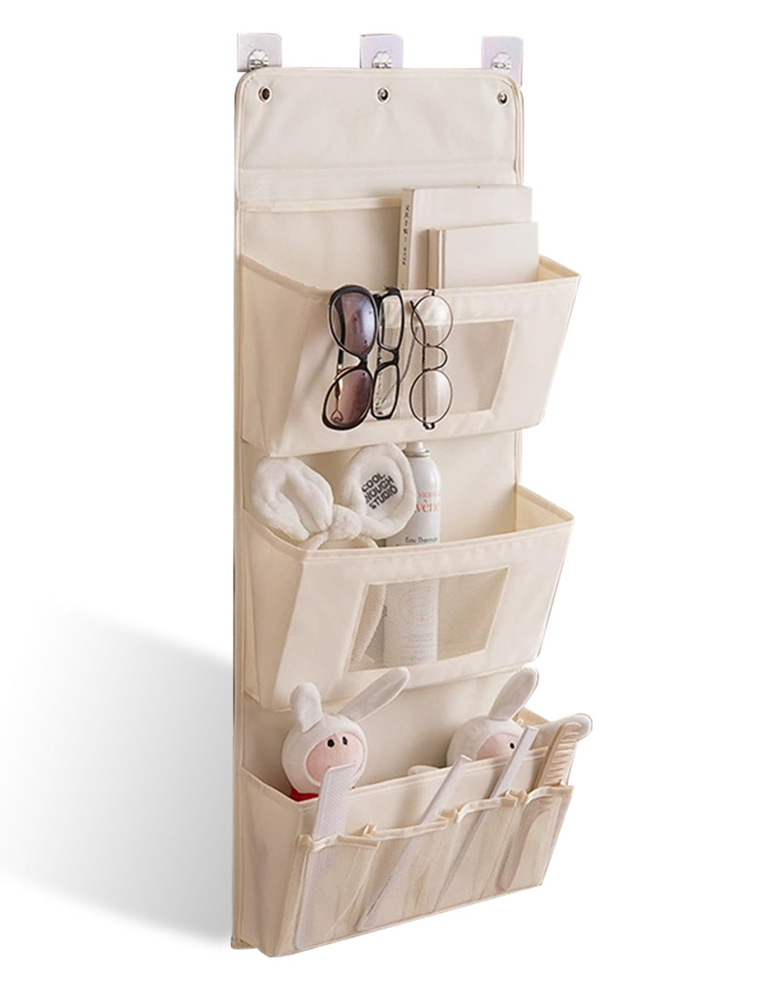 Hängeorganizer 3-Schichten 40x90cm – Faltbarer Wandorganizer aus Oxford-Stoff mit 3 Haken, Tür Organ