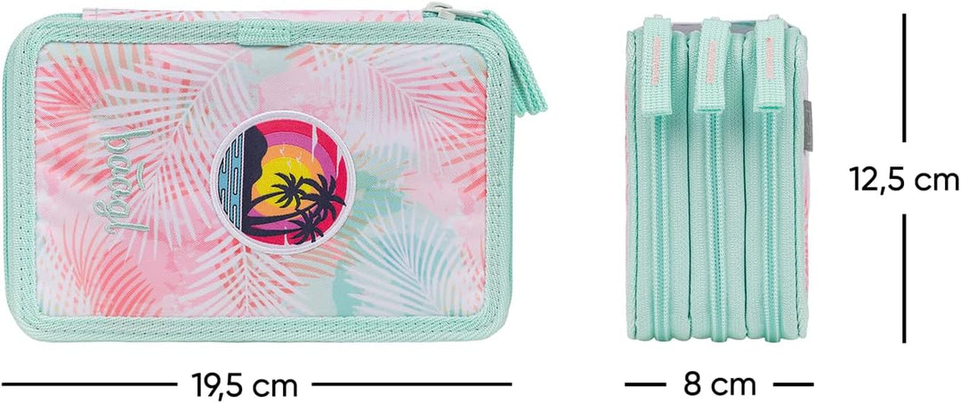 Baagl 3 Fach Federmäppchen Mädchen, Schulmäppchen für Schreibwaren, Schulsachen Federtasche, Federma