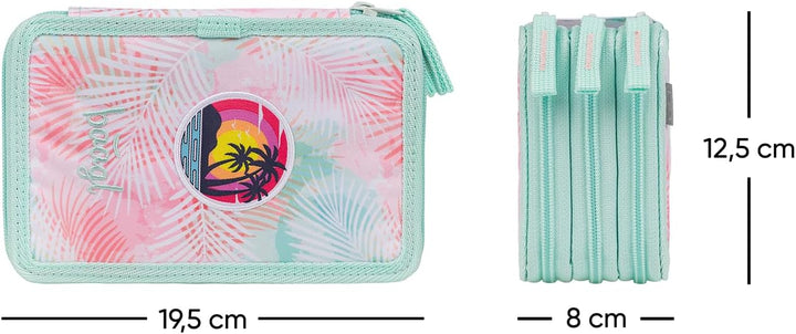 Baagl 3 Fach Federmäppchen Mädchen, Schulmäppchen für Schreibwaren, Schulsachen Federtasche, Federma