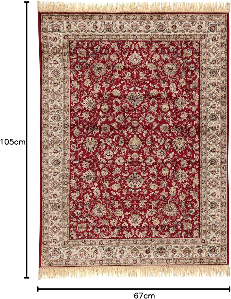 ABC Tappeti Teppich Farshian Hereke rot/lehmbraun 67 x 105 cm