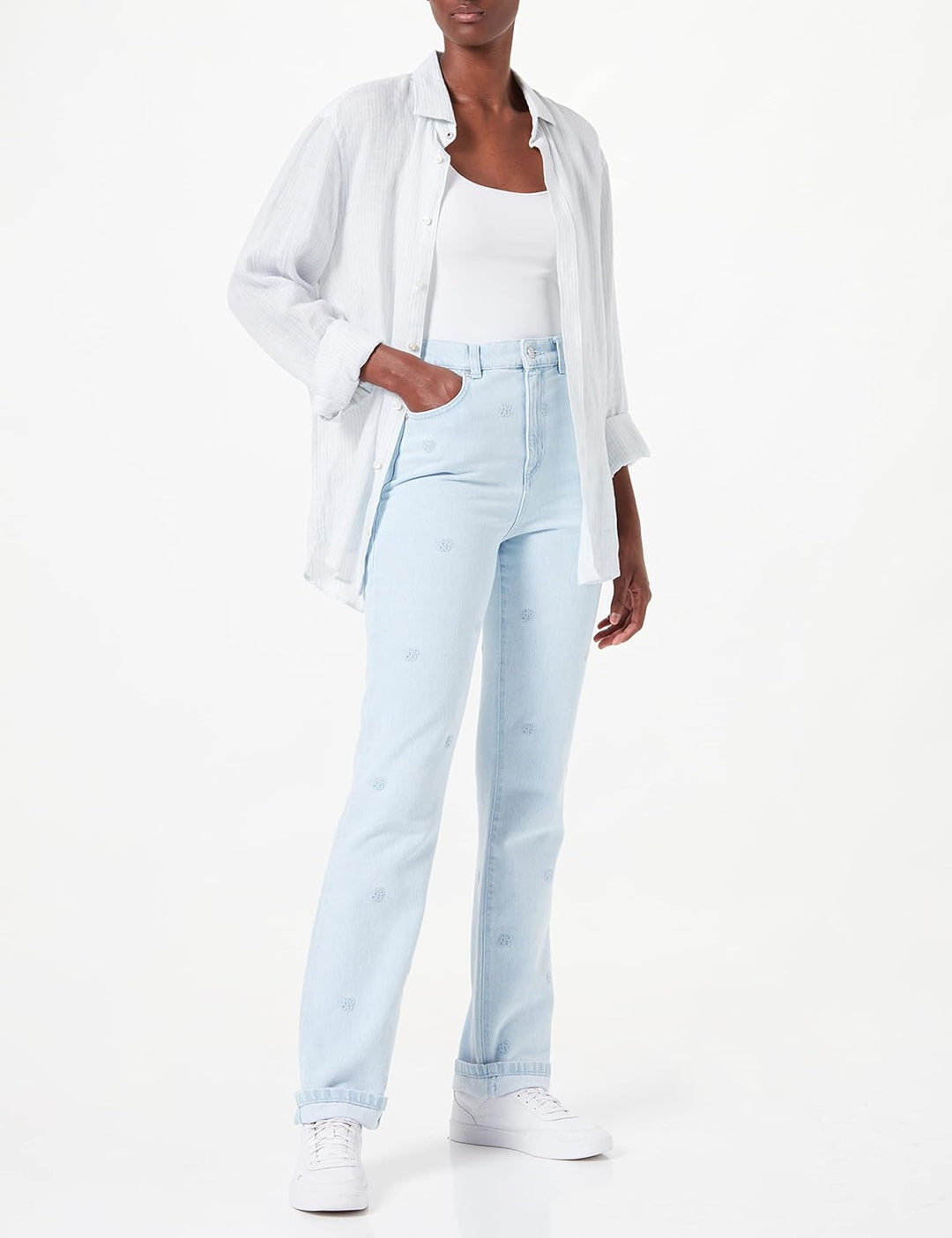 HUGO Damen Gayang/Long Jeans 25W / 34L Turquoise/Aqua440, 25W / 34L Turquoise/Aqua440